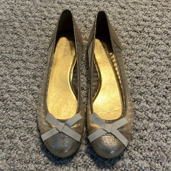 Kate Spade gold flats size 8 - Picture 4 of 9